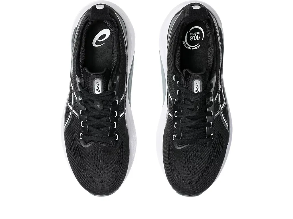 Asics Men's GEL-KAYANO 31 Wide (2E) Running Shoes in Black/White - Image 6