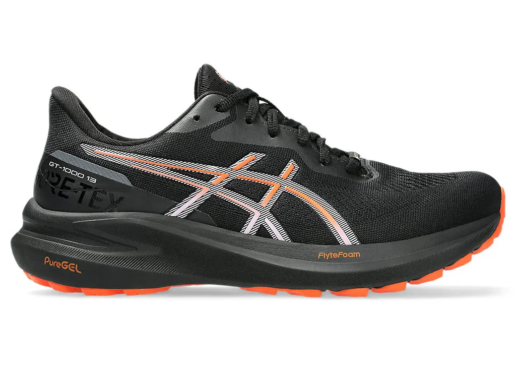 Asics Women's GT-1000 13 GTX Running Shoes in Black/Nova Orange