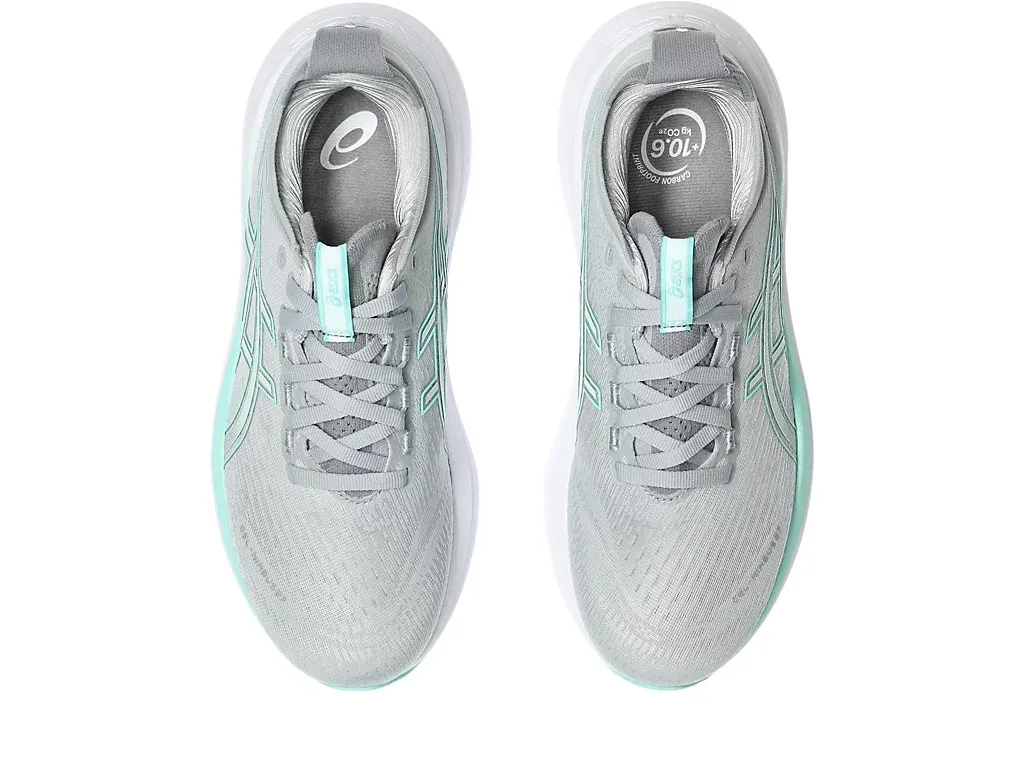 Asics Women's GEL-NIMBUS 27 Running Shoes in Piedmont Grey/Illuminate Mint - Image 6
