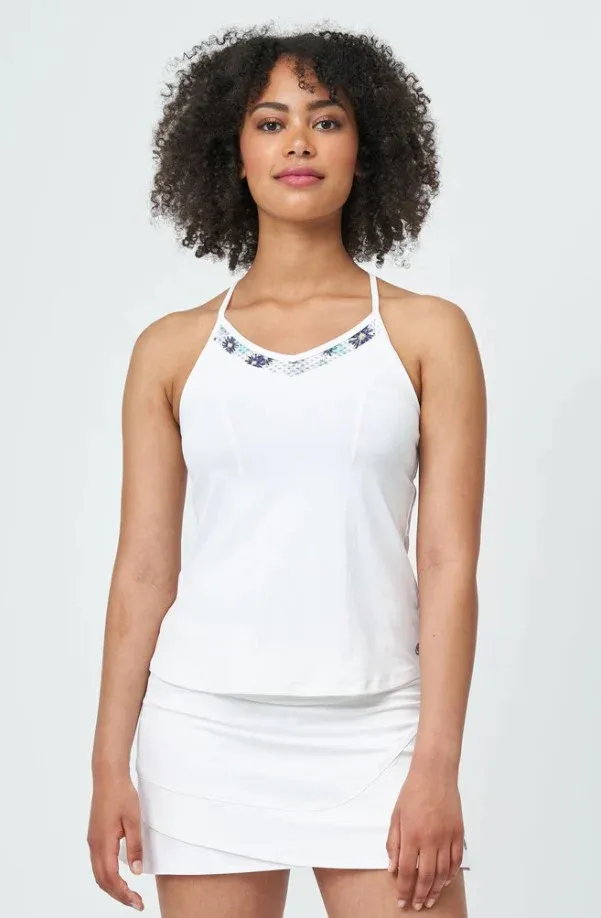 Lija Women's Elite Volley Tank in White/Fleur