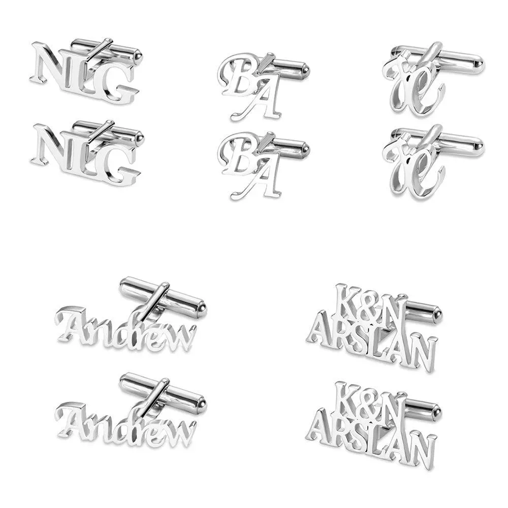 Personalized Initial Cufflinks - Custom Monogram & Name - Perfect for Weddings & Special Occasions